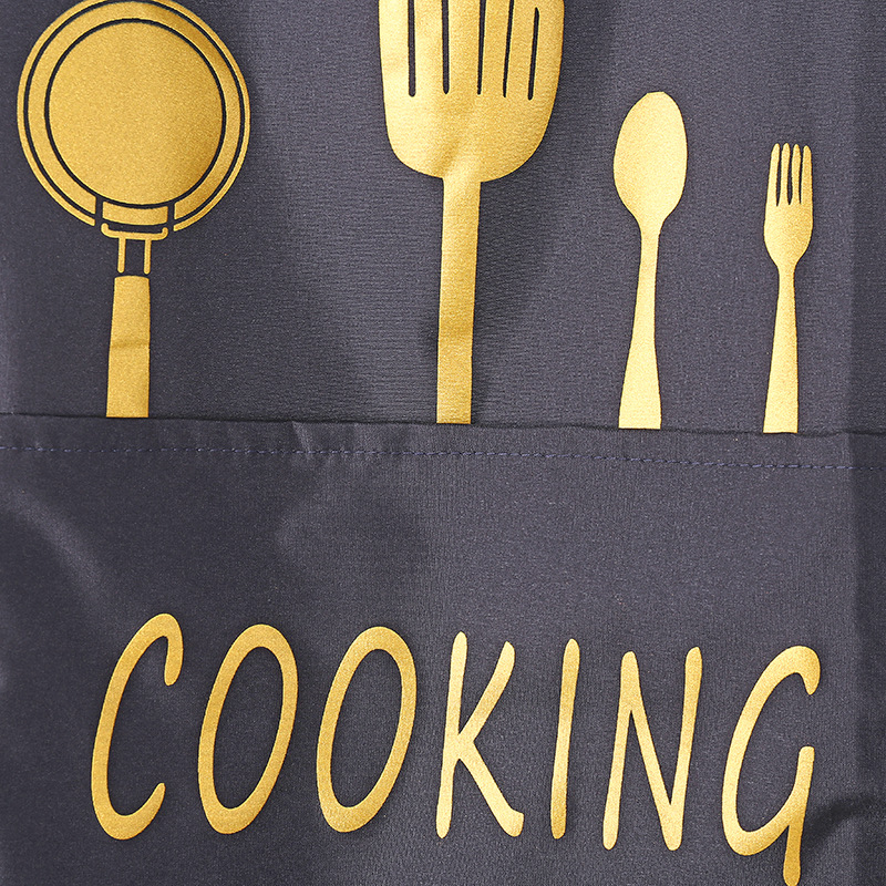 Bronzing painting kitchen apron anti-pollution women&#039;s apron cotton and linen modern coffee and tea restaurant work clothes custom