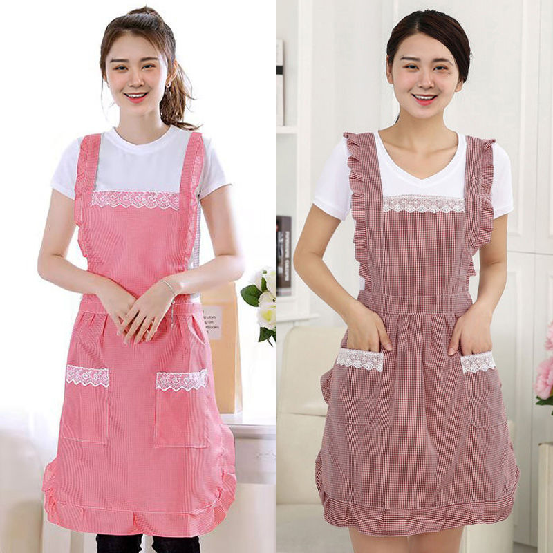 doubledecker antipollution antioil apron kitchen cooking aprons lovely princess overalls household women&#039;s work clothes