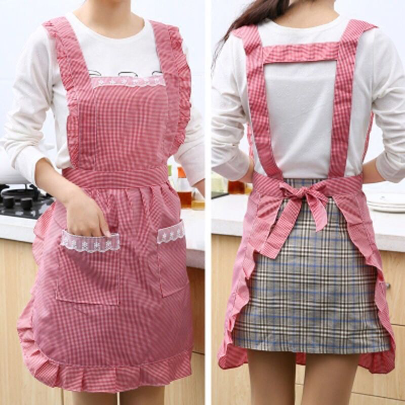 doubledecker antipollution antioil apron kitchen cooking aprons lovely princess overalls household women&#039;s work clothes