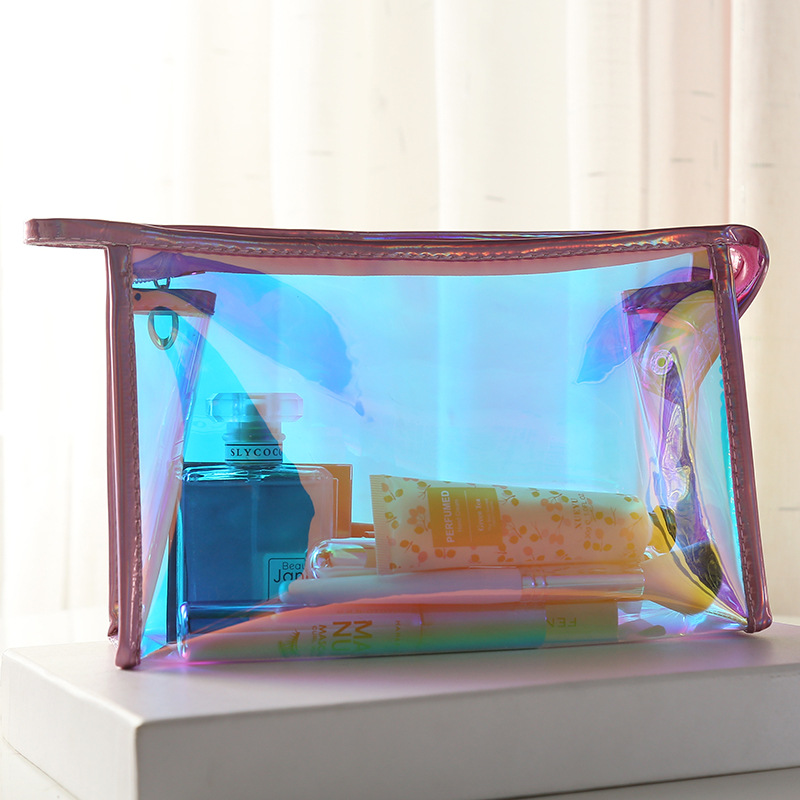 New Direct Sales Korean Style Laser Solid Color Cosmetic Bag Wild Candy Color Makeup Storage Bag Wash Bag Travel Bag