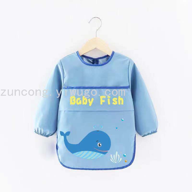 Autumn and Winter Full Waterproof Disposable Overclothes Baby Anti-Dirty Infant Painting Clothes Male and Female Baby Long Sleeve Bib Apron