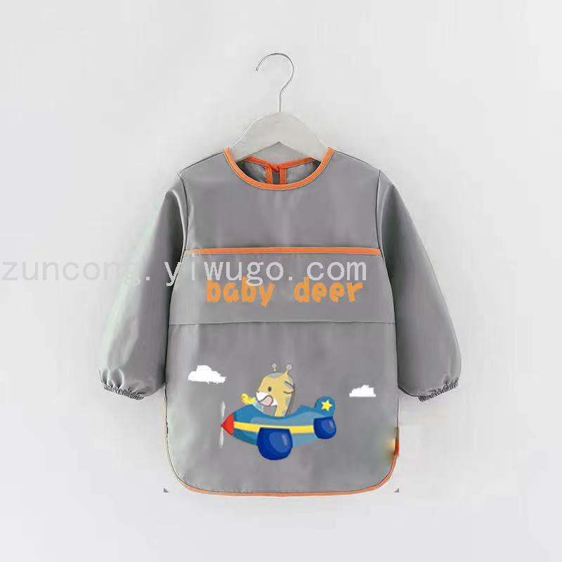 Autumn and Winter Full Waterproof Disposable Overclothes Baby Anti-Dirty Infant Painting Clothes Male and Female Baby Long Sleeve Bib Apron