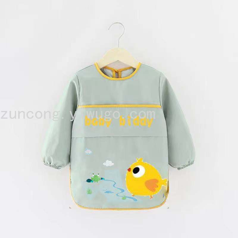 Autumn and Winter Full Waterproof Disposable Overclothes Baby Anti-Dirty Infant Painting Clothes Male and Female Baby Long Sleeve Bib Apron