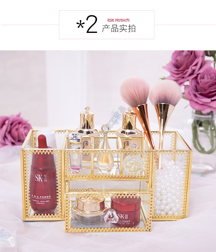 European-Style Internet Celebrity Nail Storage Box Dressing Table Cosmetic Brush Tube Glass Desktop Storage Rack Brush Skin Care Products European-Style Internet Celebrity Nail Storage Box Dressing Table Cosmetic Brush Tube Glass Desktop Storage Rack Brush Skin Care Products