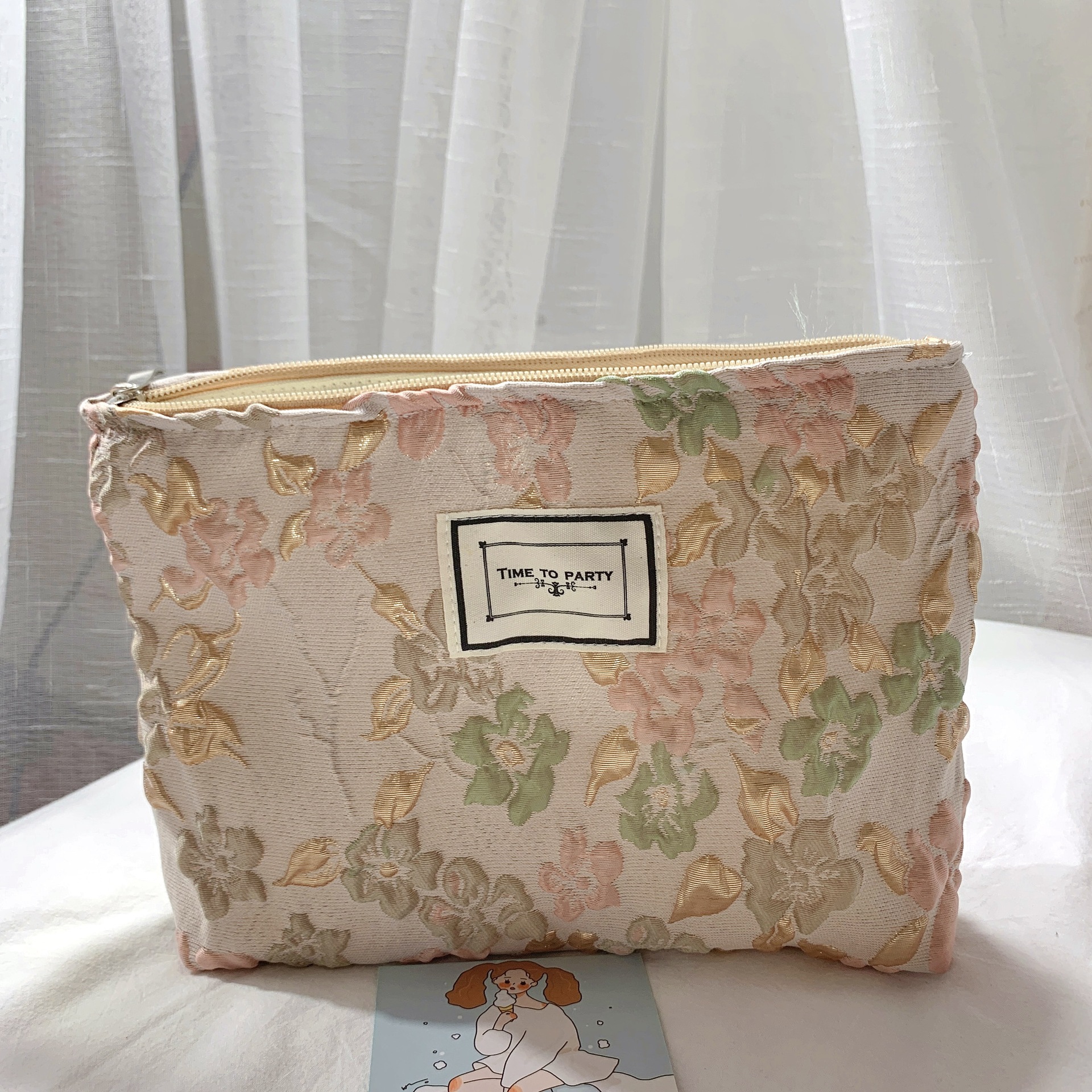Korean Style Jacquard Clutch Cosmetic Bag Special-Interest Design Skin Care Products Lipstick Storage Bag Travel Portable Women&#039;s Bag