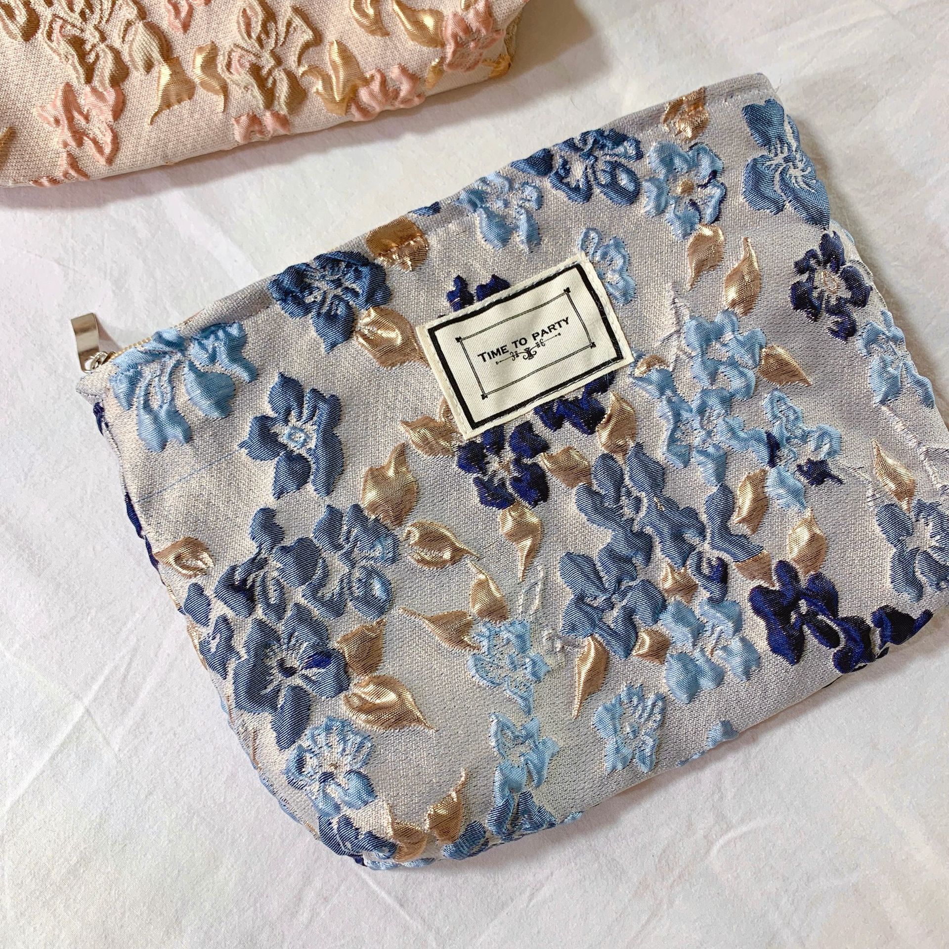 Korean Style Jacquard Clutch Cosmetic Bag Special-Interest Design Skin Care Products Lipstick Storage Bag Travel Portable Women's Bag