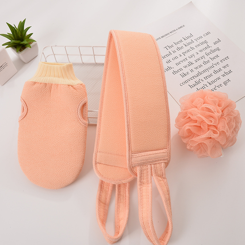 Bath Three-Piece Set Double-Sided Bath Towel Foaming Net Back Rub Washing cloth Bath Three-Piece Set Double-Sided Bath Towel Foaming Net Back Rub Washing cloth