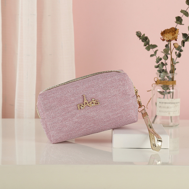 New Korean Style Fashionable All-Matching Cosmetic Bag Letters Portable Cosmetic Bag Cosmetic Bag Wash Bag Storage Bag Customizable Logo