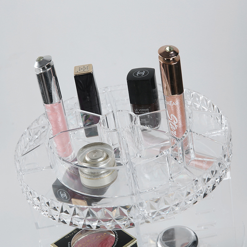 360 ° Rotating Cosmetic Case Desktop Storage Rack Skin Care Products Storage Rack round Plastic Cosmetic Storage Box 360 ° Rotating Cosmetic Case Desktop Storage Rack Skin Care Products Storage Rack round Plastic Cosmetic Storage Box