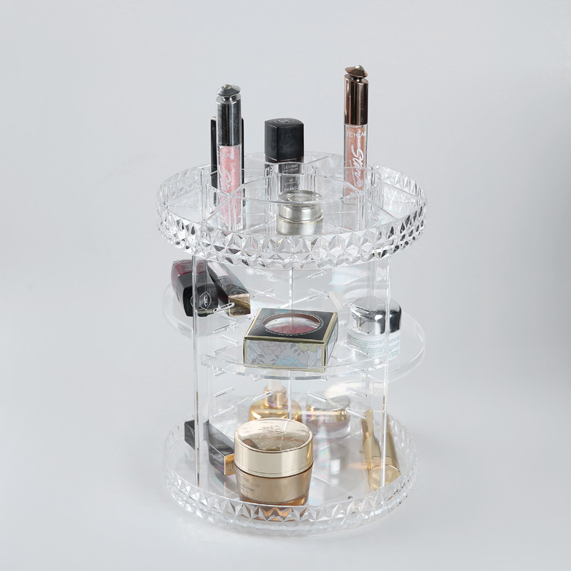 360 ° Rotating Cosmetic Case Desktop Storage Rack Skin Care Products Storage Rack round Plastic Cosmetic Storage Box 360 ° Rotating Cosmetic Case Desktop Storage Rack Skin Care Products Storage Rack round Plastic Cosmetic Storage Box