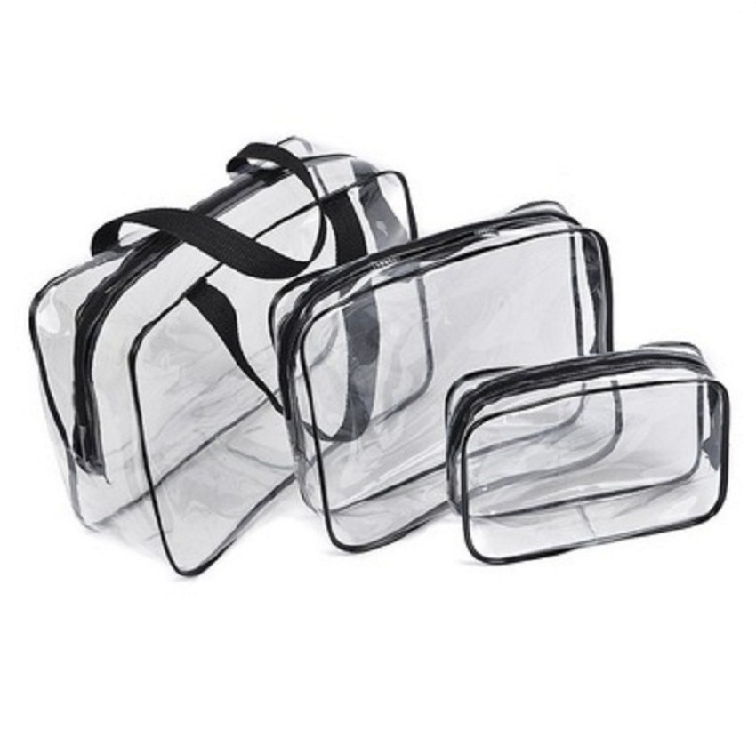 PVC Buggy Bag Storage Bag Washing and Makeup Bag Transparent Three-Piece Set Organizing Bag PVC Three-Piece Set