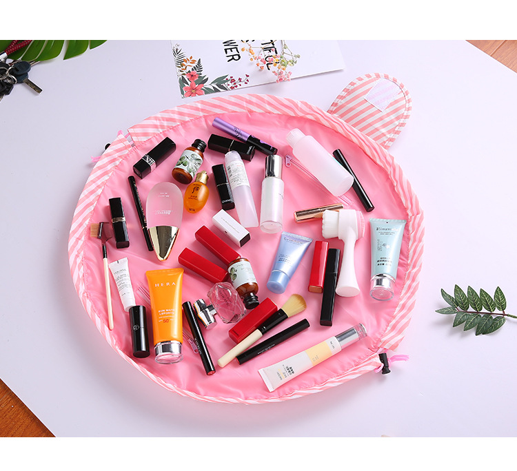 Korean version of the large capacity cosmetic bag women travel storage bag portable lazy people draw rope cosmetic bag wash gargle bag cosmetic bag