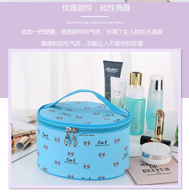 Portable Cosmetic Case Portable Toiletry Bag Cartoon Pictures Waterproof Square Bag Storage Bag Cosmetic Bag