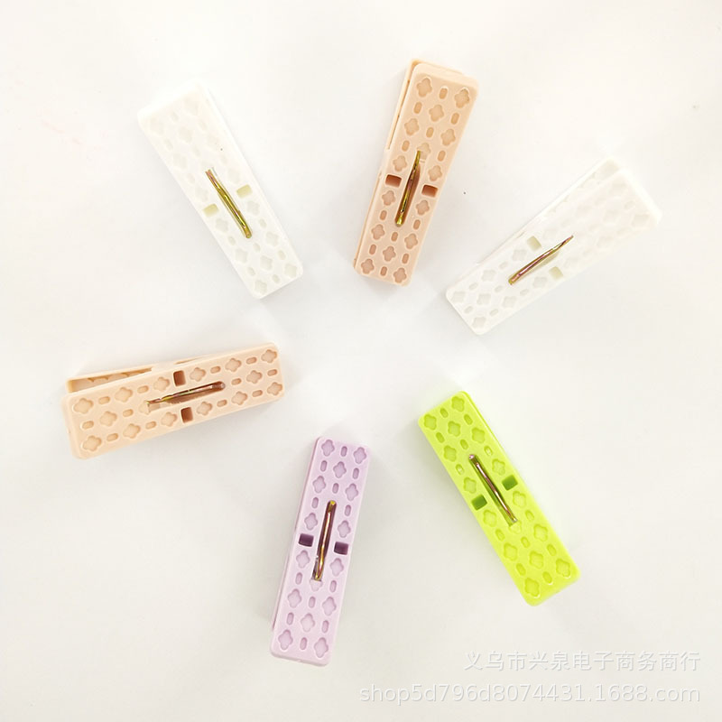 6 Pack Clothes Pin Plastic Clip Windproof Multifunctional Clothespin Clothes Little Clip Socks&#039; Clip 1 Yuan Supply