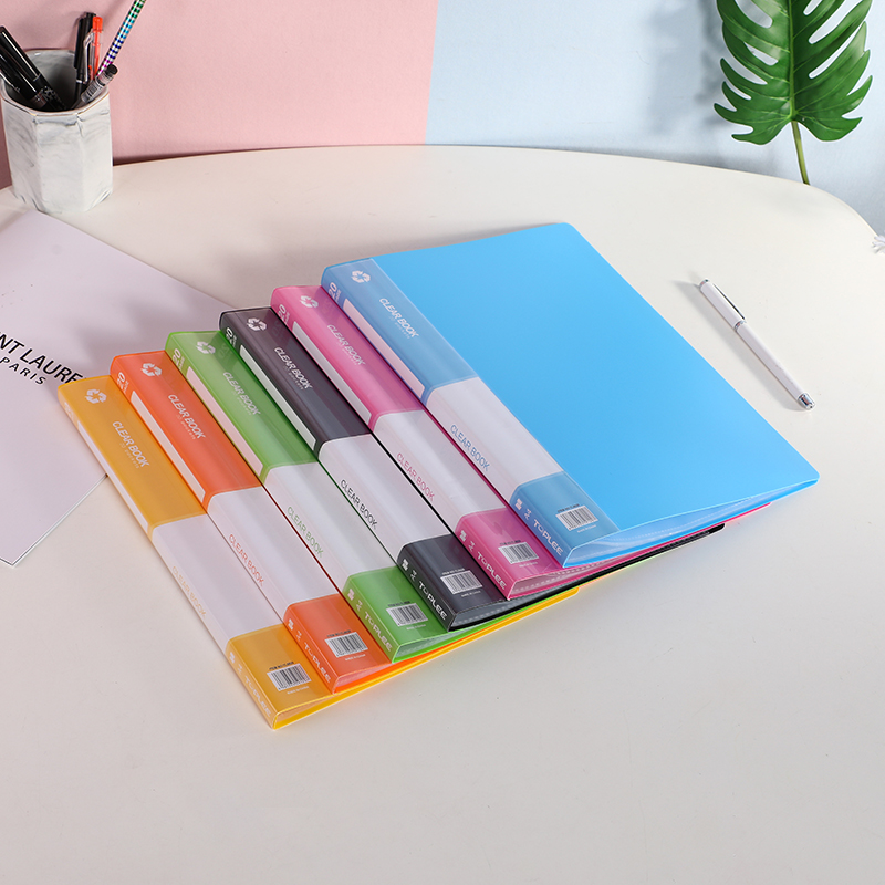 A4 Joy Color Info Booklet Plastic Clip Dust Student Test Paper Classification Office Document Storage Archive Folder