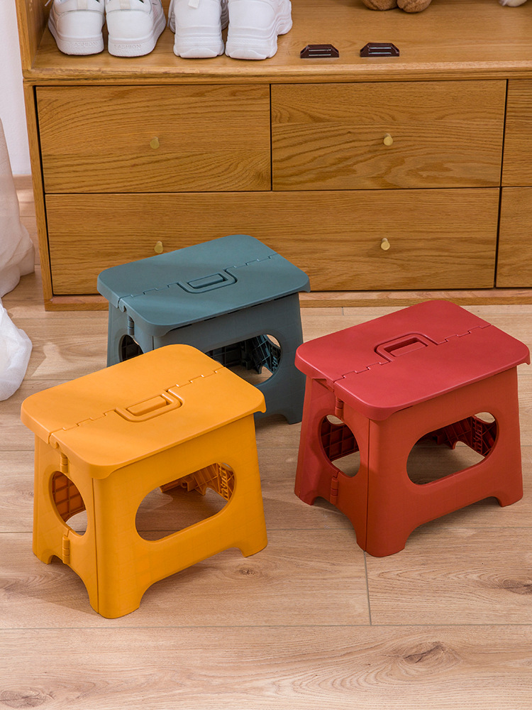 Train Maza Folding Stool Portable Plastic Kindergarten Chair Outdoor Adult Home Use Gift Small Bench