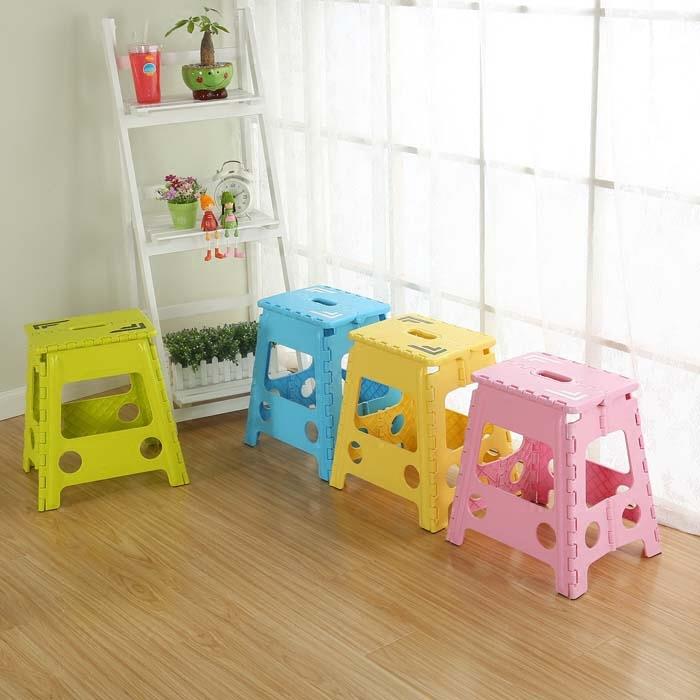 Thickened Waterproof Dining Table and Chair Portable Outdoor Folding Stool Fashion Creative Adult Plastic High Stool Large 45cm