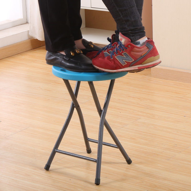 Folding Stool Portable Simple Bathroom Small Short Plastic Stool Household Dining Table Adult High round Stool Creative Fashion Bench