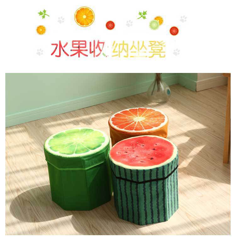 New Large Fruit Flannel Folding Stool Organize Storage Large Box Shoes Octagonal Stool Factory Direct Sales New Large Fruit Flannel Folding Stool Organize Storage Large Box Shoes Octagonal Stool Factory Direct Sales