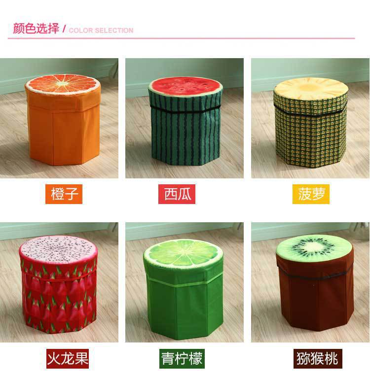 New Large Fruit Flannel Folding Stool Organize Storage Large Box Shoes Octagonal Stool Factory Direct Sales New Large Fruit Flannel Folding Stool Organize Storage Large Box Shoes Octagonal Stool Factory Direct Sales