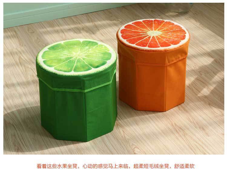 New Large Fruit Flannel Folding Stool Organize Storage Large Box Shoes Octagonal Stool Factory Direct Sales New Large Fruit Flannel Folding Stool Organize Storage Large Box Shoes Octagonal Stool Factory Direct Sales