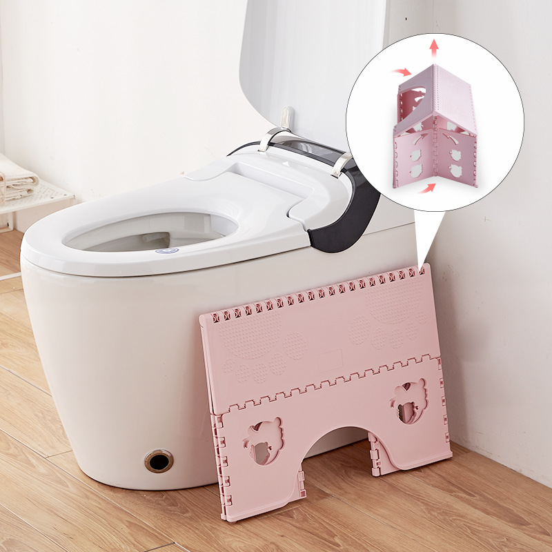 Toilet Ottoman Adult Squatting Artifact Thickened Plastic Folding Stool Non-Slip Foot Stool Children&#039;s Pedal Height Increasing Stool