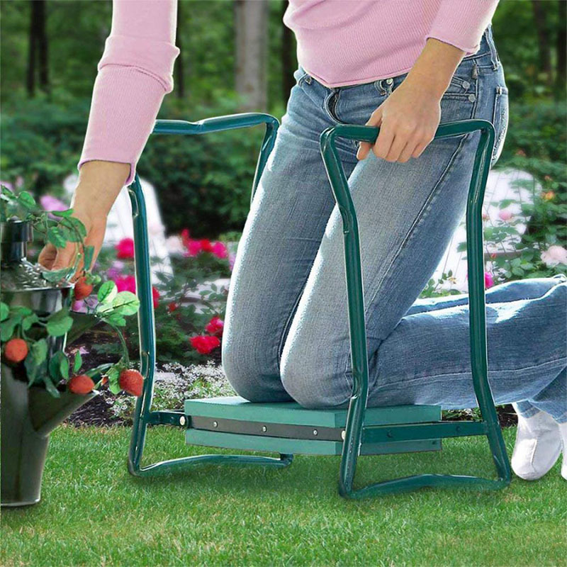 Cross-Border Hot Selling Garden Kneeling Stool with Tool Kit Sponge Non-Slip Folding Stool Garden Hardware Tools