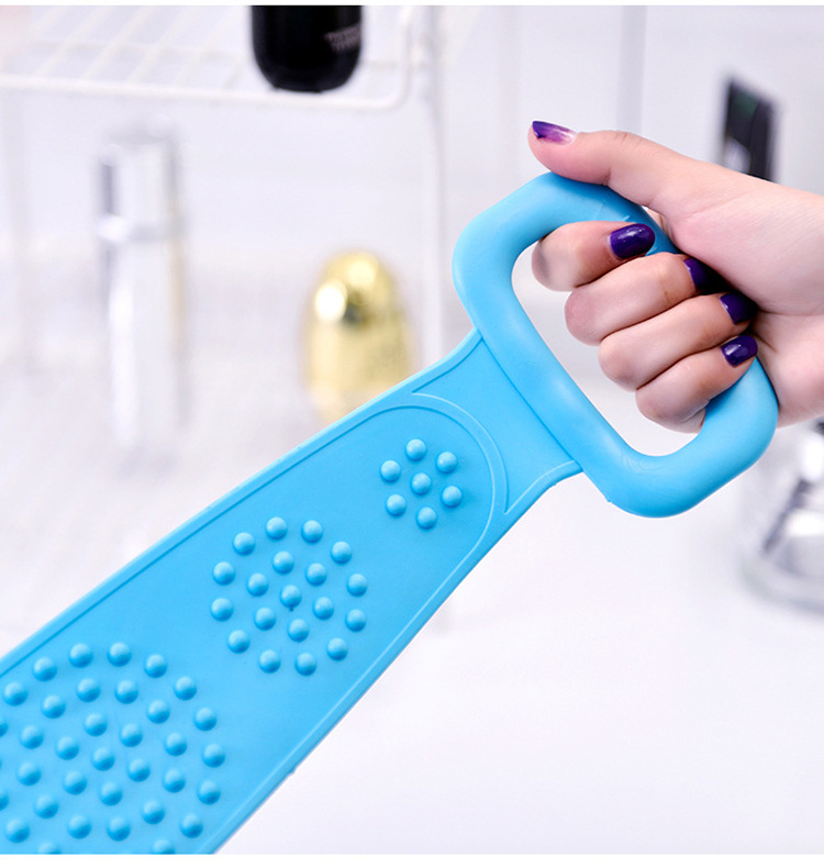 Bath Gadget Silicone Bath Towel Yellow Background with Florals Massage Bath Brush Environmentally Friendly Easy to Clean Back Rubbings Strip Factory Wholesale
