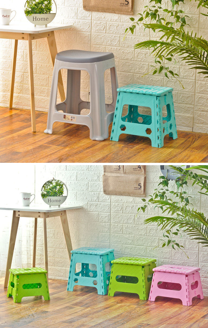 Thickened Plastic Folding Stool Portable Mini Chair Outdoor Foldable Stool Household High Stool Adult and Children Small Bench