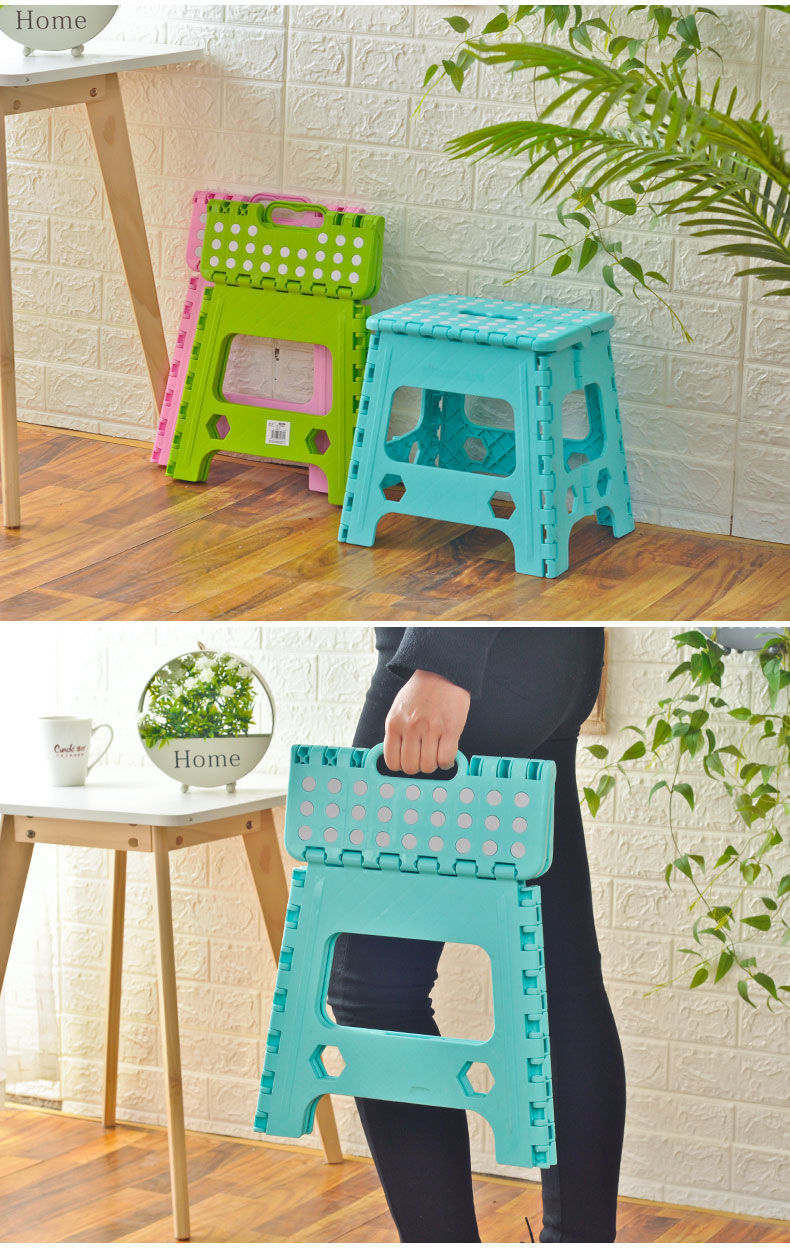 Thickened Plastic Folding Stool Portable Mini Chair Outdoor Foldable Stool Household High Stool Adult and Children Small Bench