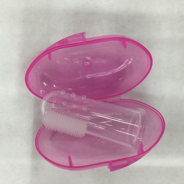 Baby Toothbrush With Case Dust Shield Infant Soft Silicone Finger Teeth Rubber Clean Massager Training Brush Set