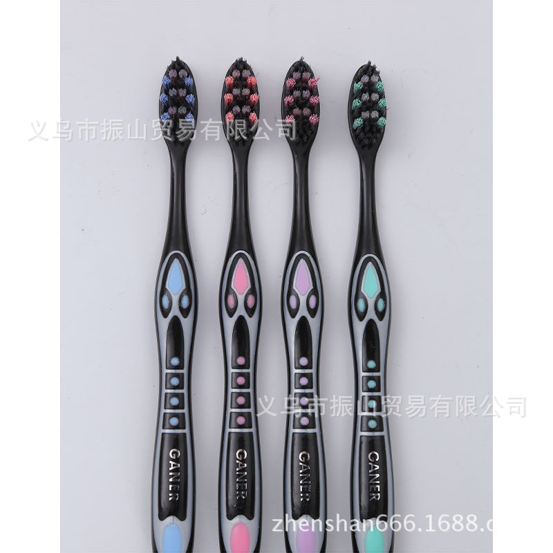 Carnier A46 Charcoal Clean Tooth Protection Spiral Brush Filaments with Bamboo Charcoal Rigid and Soft Toothbrush