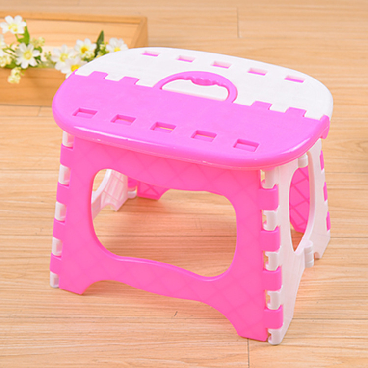 Portable Bathroom Folding Stool Plastic Cartoon Cat Head Stool Bathroom Stool Outdoor Fishing Chair Train Bench