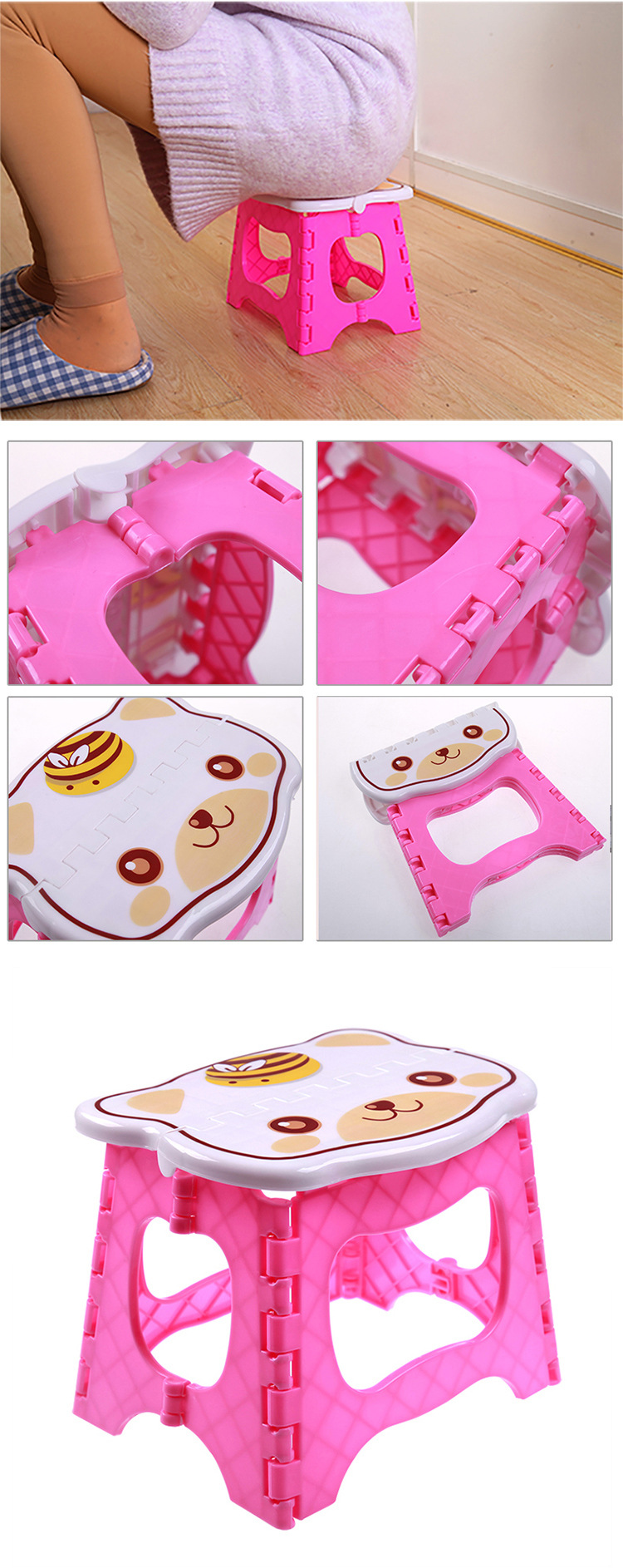 Portable Bathroom Folding Stool Plastic Cartoon Cat Head Stool Bathroom Stool Outdoor Fishing Chair Train Bench Portable Bathroom Folding Stool Plastic Cartoon Cat Head Stool Bathroom Stool Outdoor Fishing Chair Train Bench