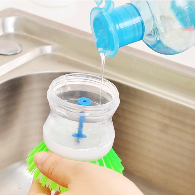 Add Liquid brush pan Brush automatic Add Liquid Convenient Clean Scrub pan Brush wash dishes Brush Wash dishes