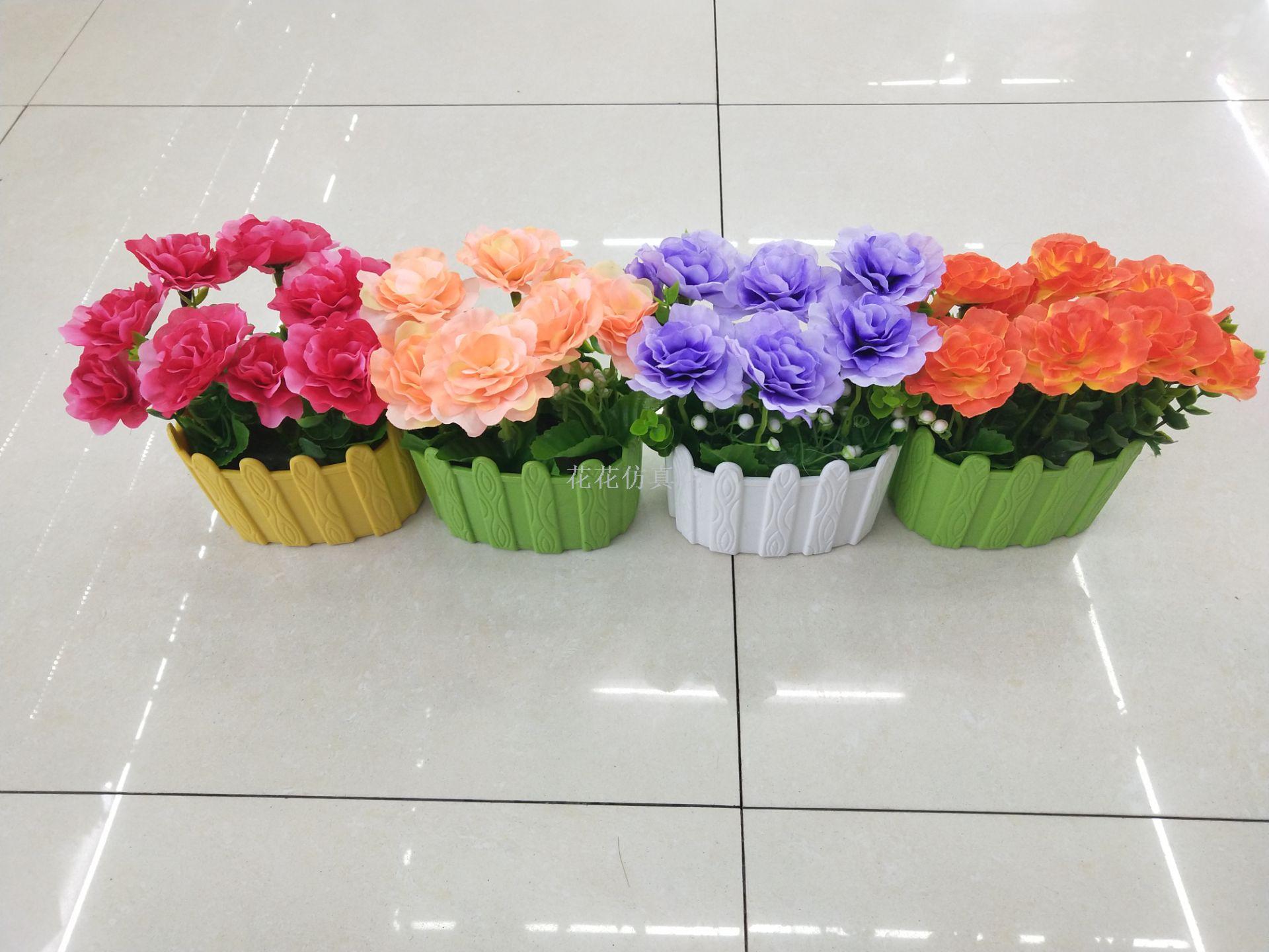 Simulation decoration of plastic basin and the column peony decorative living room bedroom to study