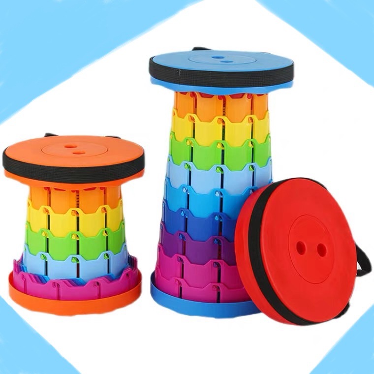 Outdoor Folding Stool Retractable Stool Rainbow Folding Stool Portable Stool Subway Queuing Stool Leisure Fishing Stool