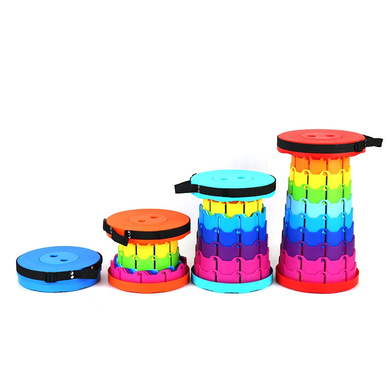 Outdoor Folding Stool Retractable Stool Rainbow Folding Stool Portable Stool Subway Queuing Stool Leisure Fishing Stool