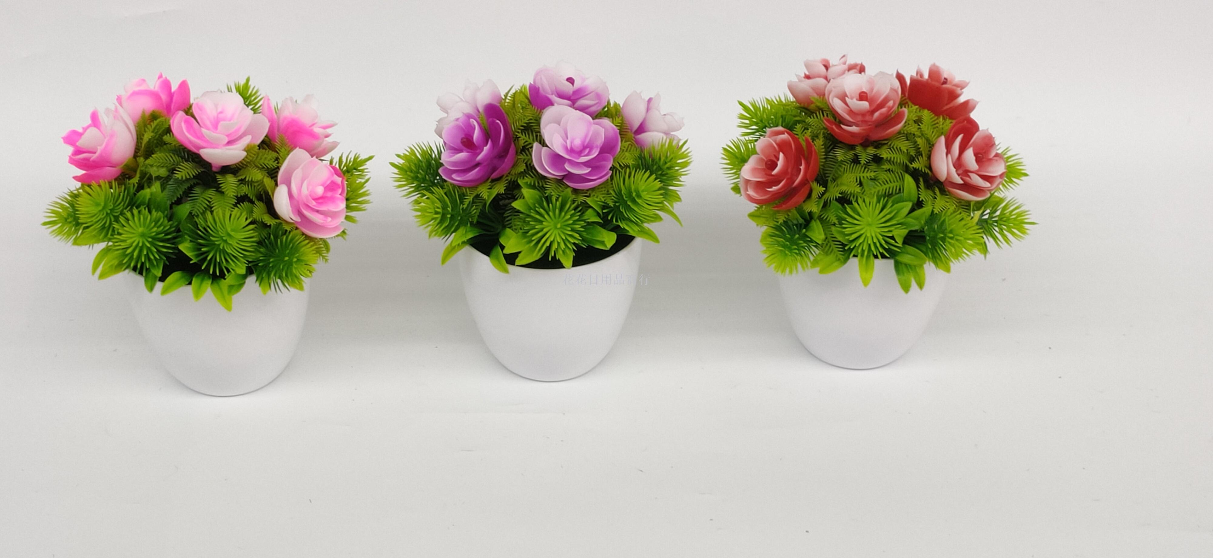 Artificial flowers white plastic basin lotus decorative living room bedroom size and so on