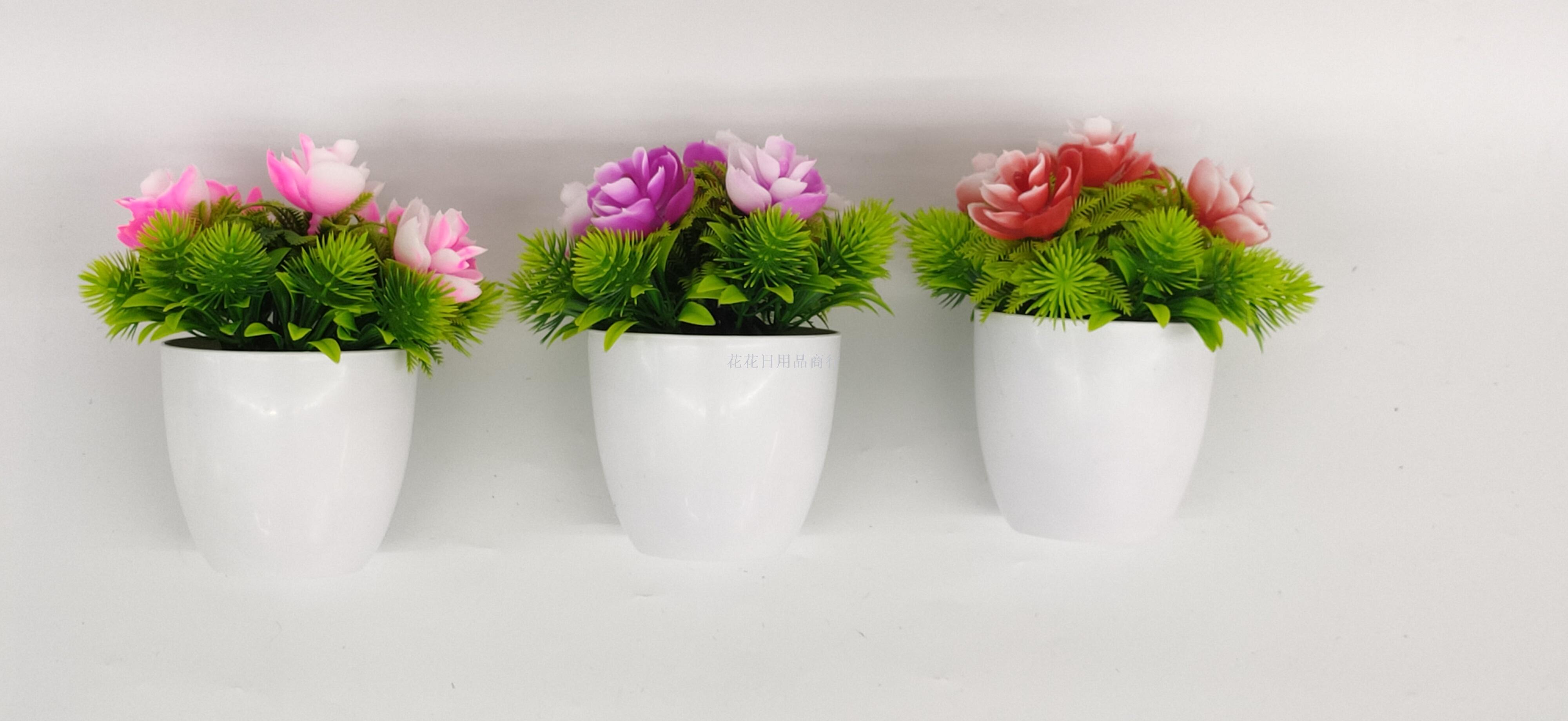 Artificial flowers white plastic basin lotus decorative living room bedroom size and so on