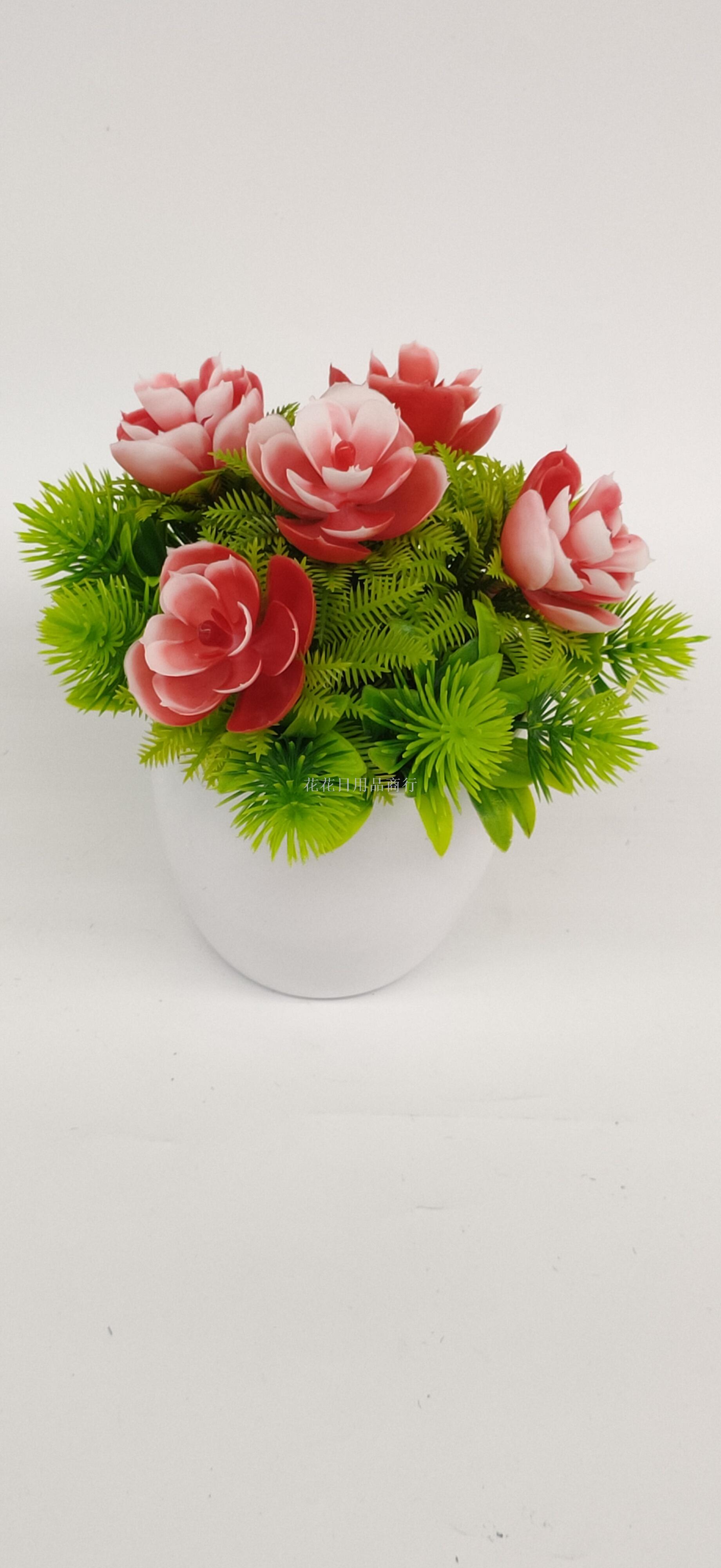 Artificial flowers white plastic basin lotus decorative living room bedroom size and so on