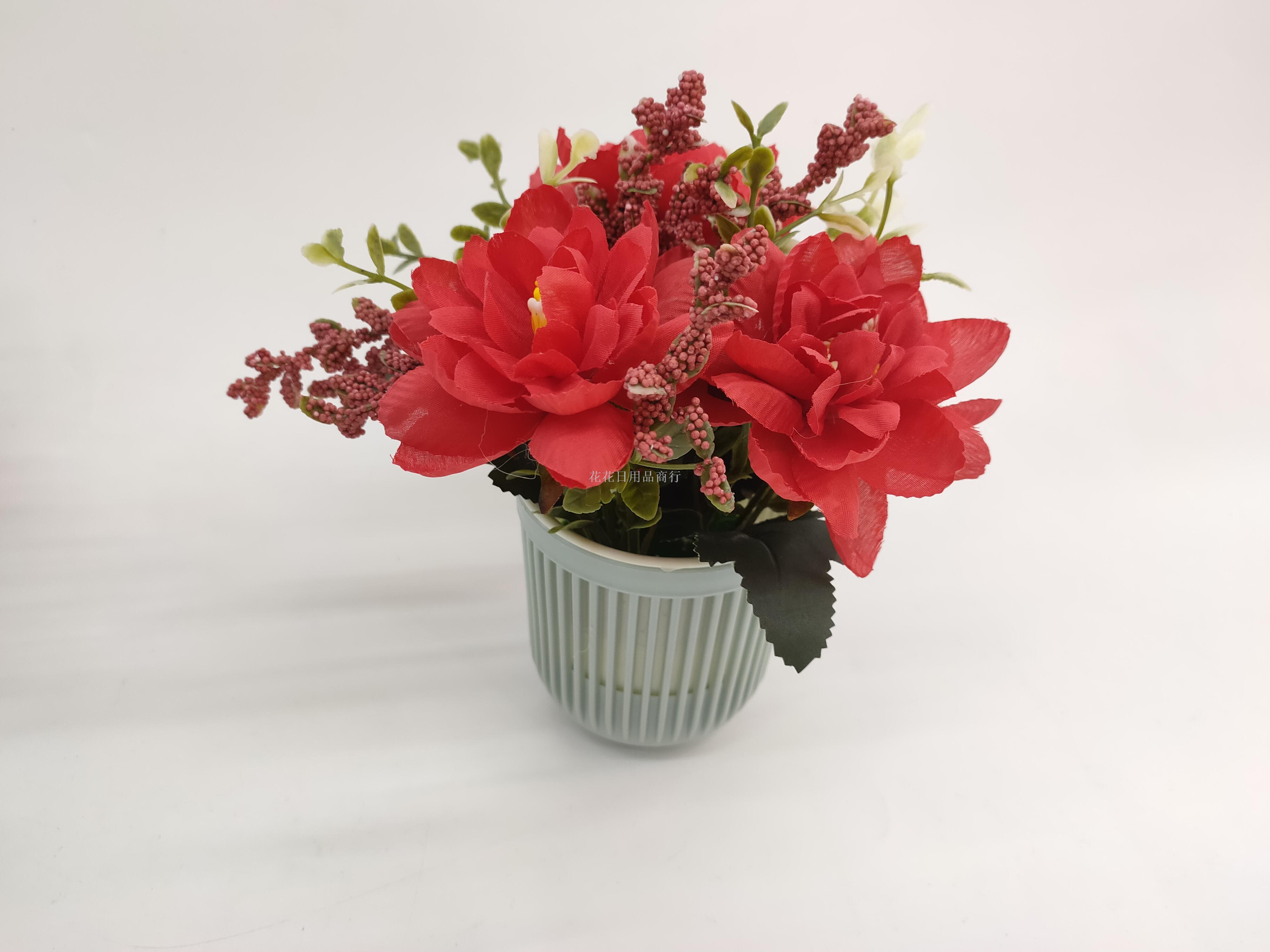 New style plastic basin silk flower rose garden idyllic decoration set a fake flower collocation