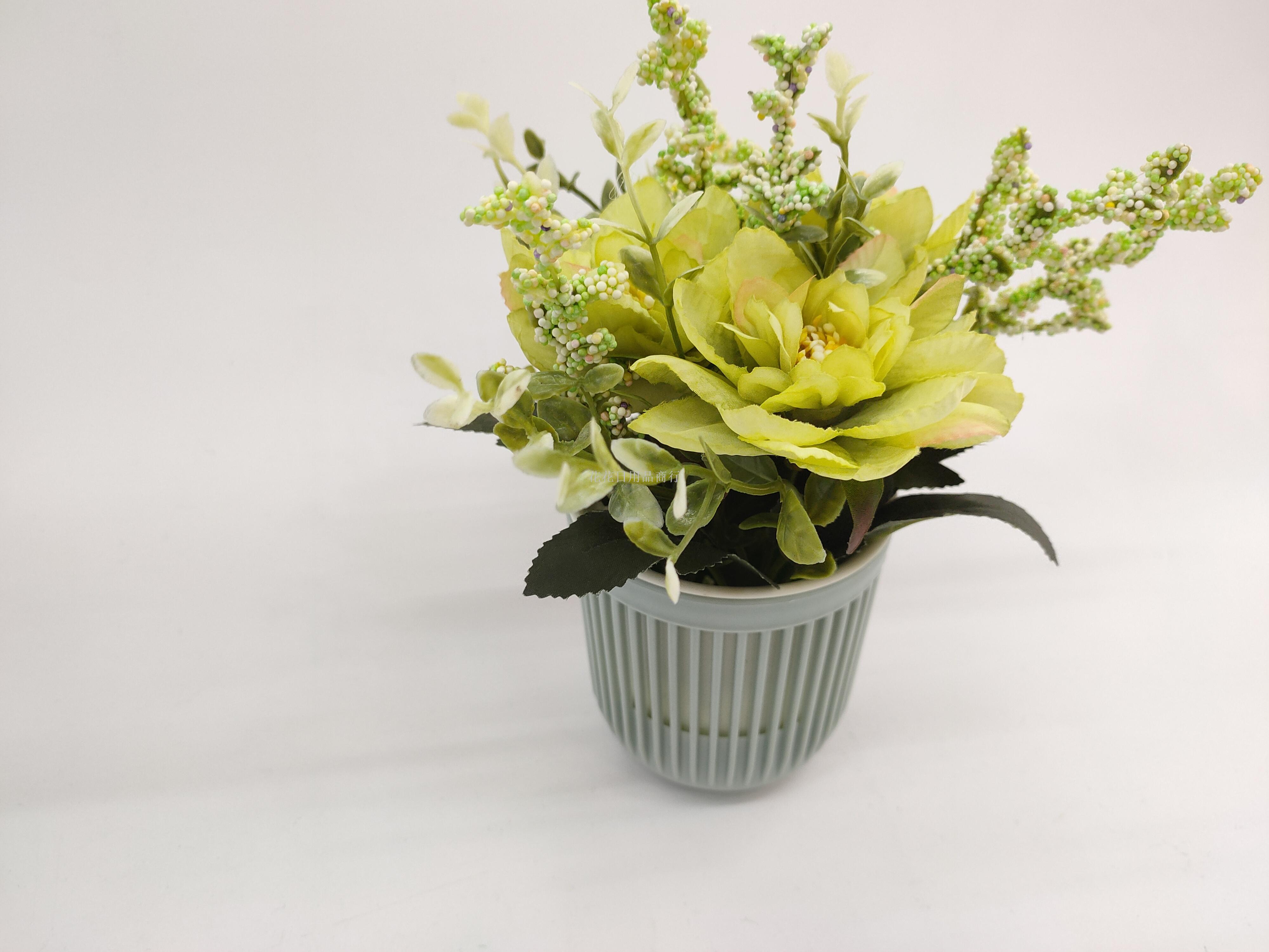 New style plastic basin silk flower rose garden idyllic decoration set a fake flower collocation New style plastic basin silk flower rose garden idyllic decoration set a fake flower collocation