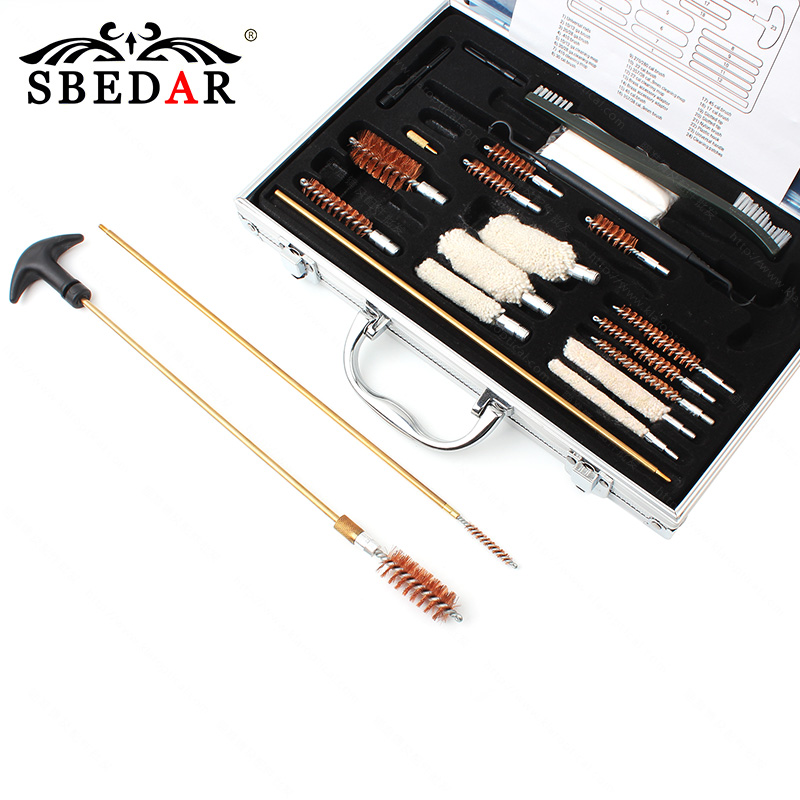 Aluminum Box Copper 3 pipe brush clean steel wire cotton brush Set Tube brush