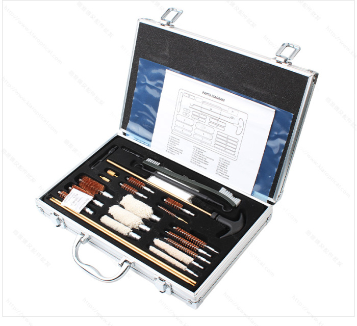 Aluminum Box Copper 3 pipe brush clean steel wire cotton brush Set Tube brush