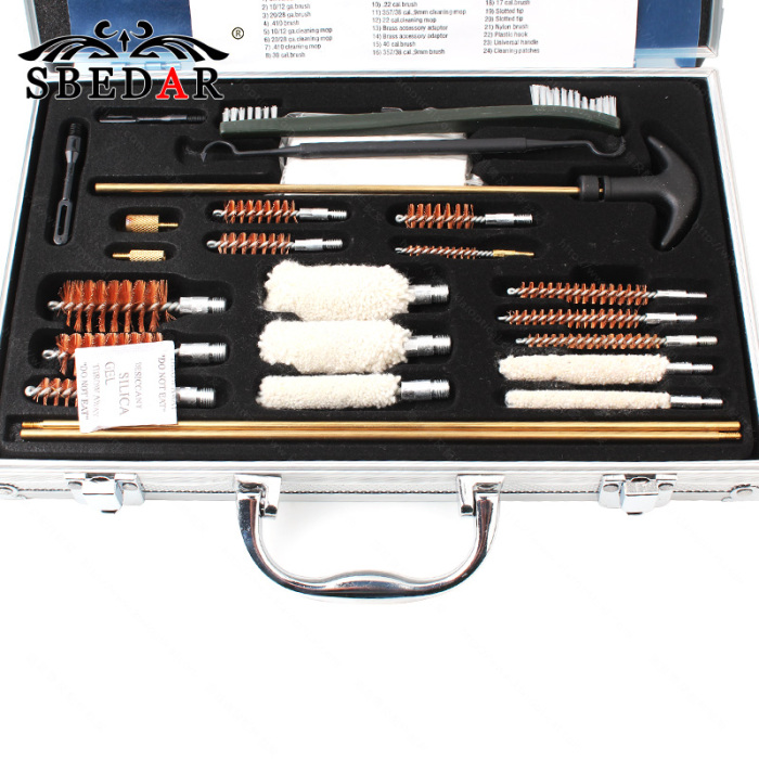 Aluminum Box Copper 3 pipe brush clean steel wire cotton brush Set Tube brush