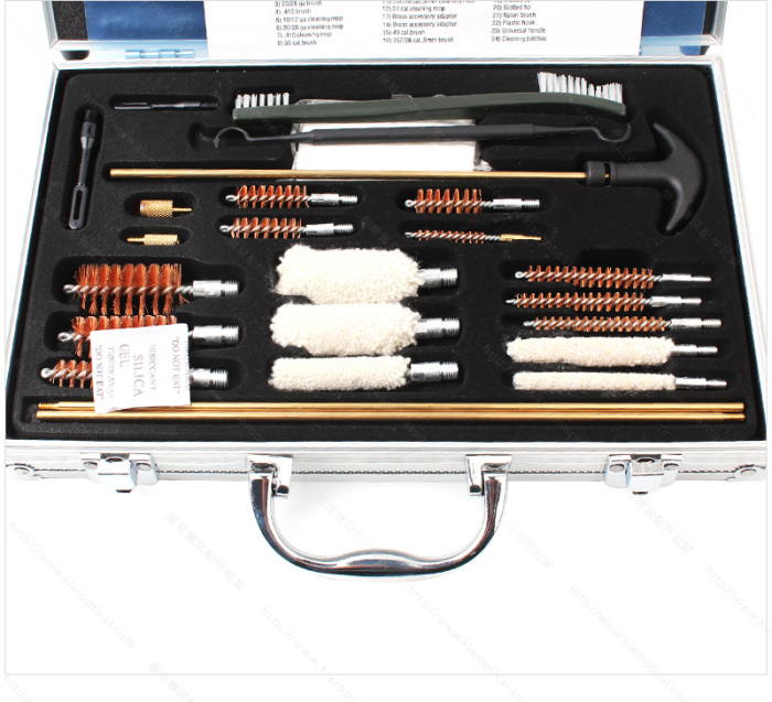 Aluminum Box Copper 3 pipe brush clean steel wire cotton brush Set Tube brush