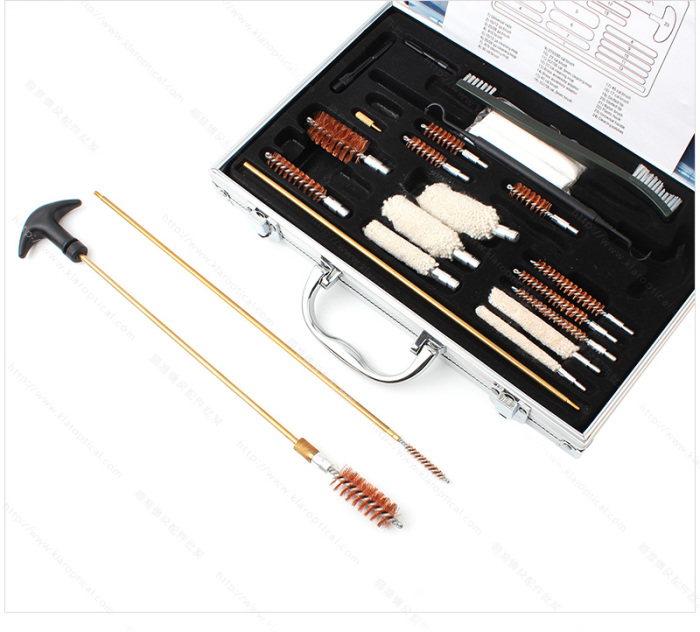 Aluminum Box Copper 3 pipe brush clean steel wire cotton brush Set Tube brush
