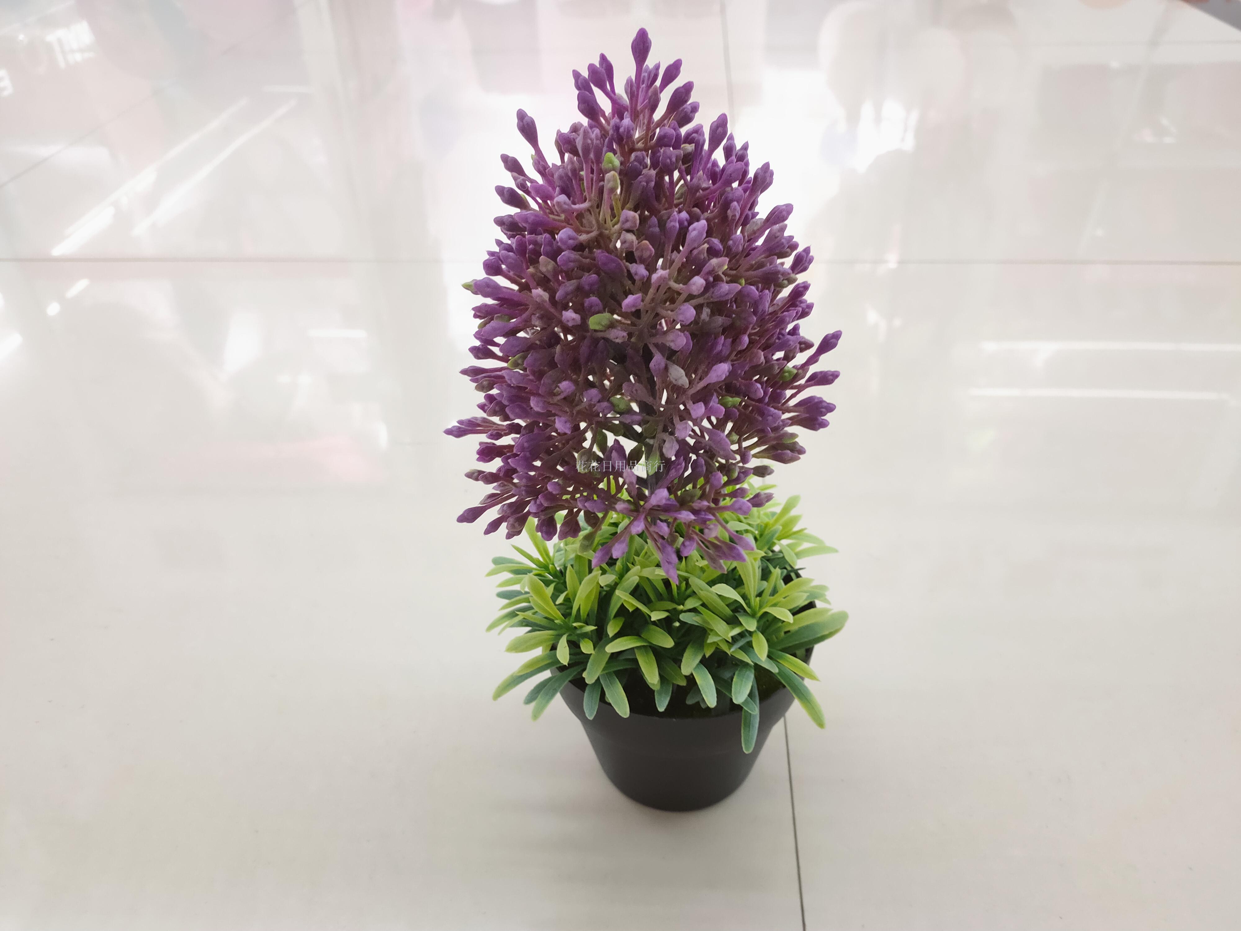 Artificial flower black plastic basin green plant bonsai adornment living room table and so on