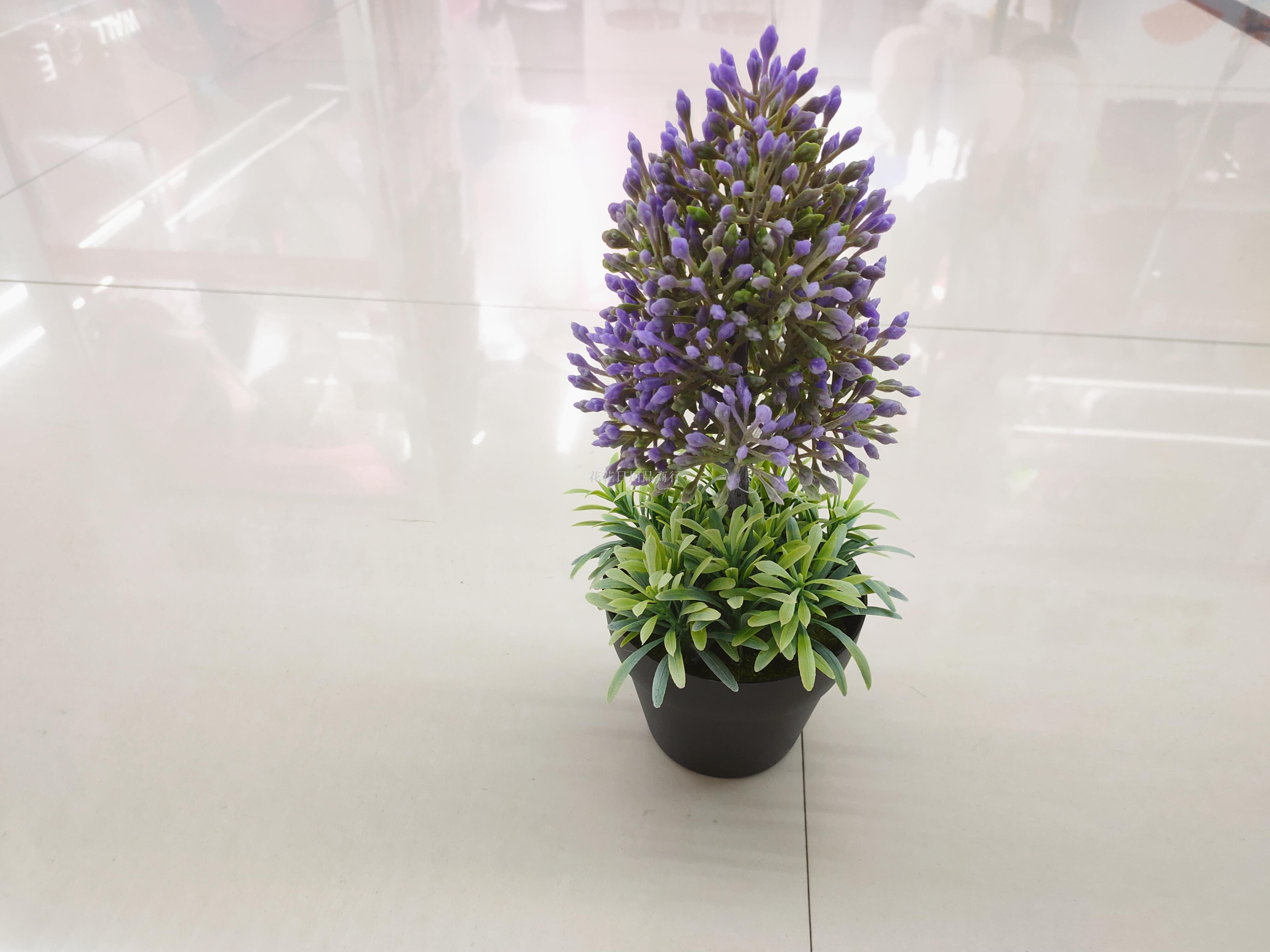 Artificial flower black plastic basin green plant bonsai adornment living room table and so on
